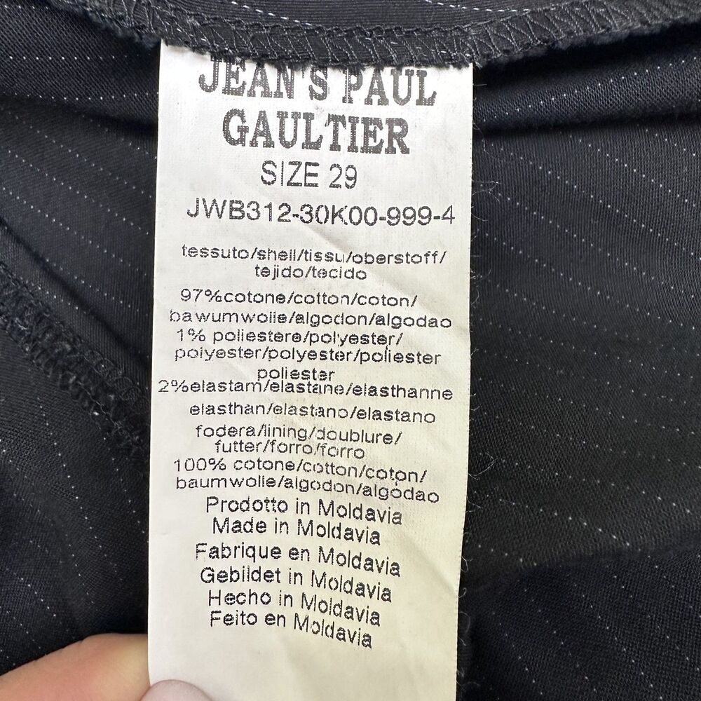 Jean's Paul Gaultier Women's Y2K Black Pinstripe Wide-Leg Cotton Pants Sz 29 New - Picture 16 of 16